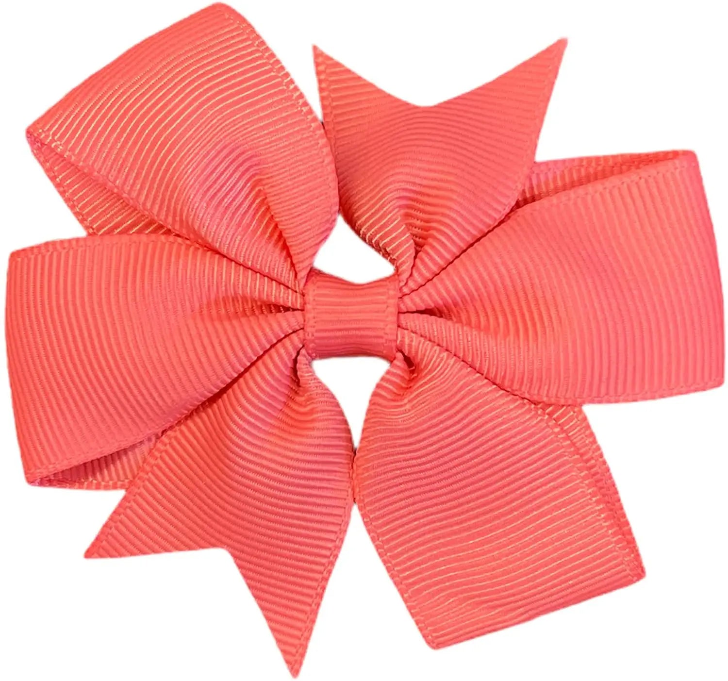 Hair Bows Clips Slides 3" inch Pinwheel Salmon Pink - Lilium Kids