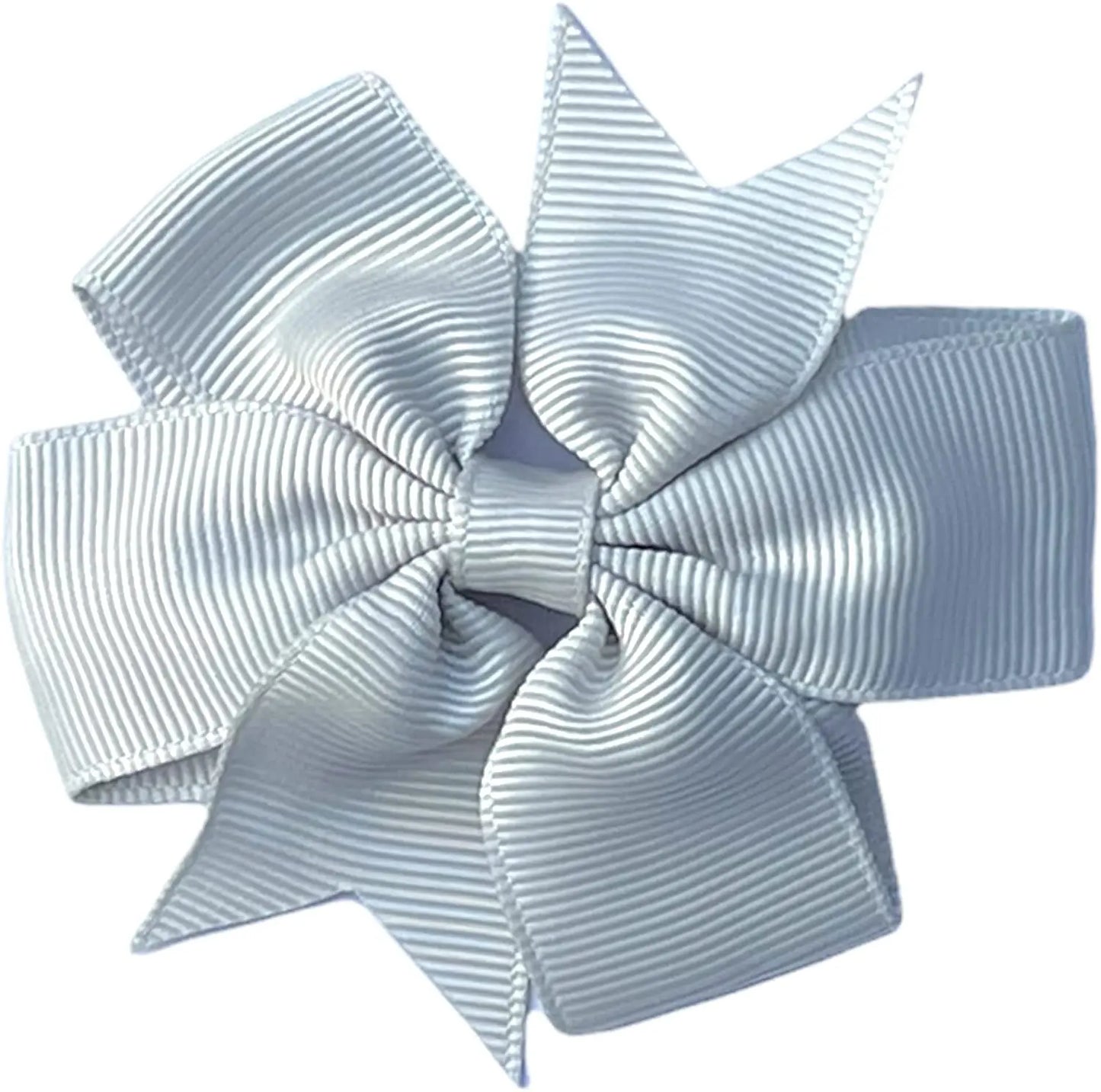 Hair Bows Clips Slides 3" inch Pinwheel Silver/Light Grey - Lilium Kids