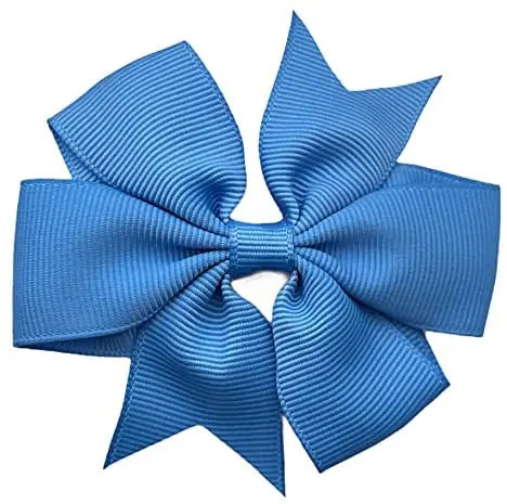 Hair Bows Clips Slides 3" inch Pinwheel Sky Blue - Lilium Kids