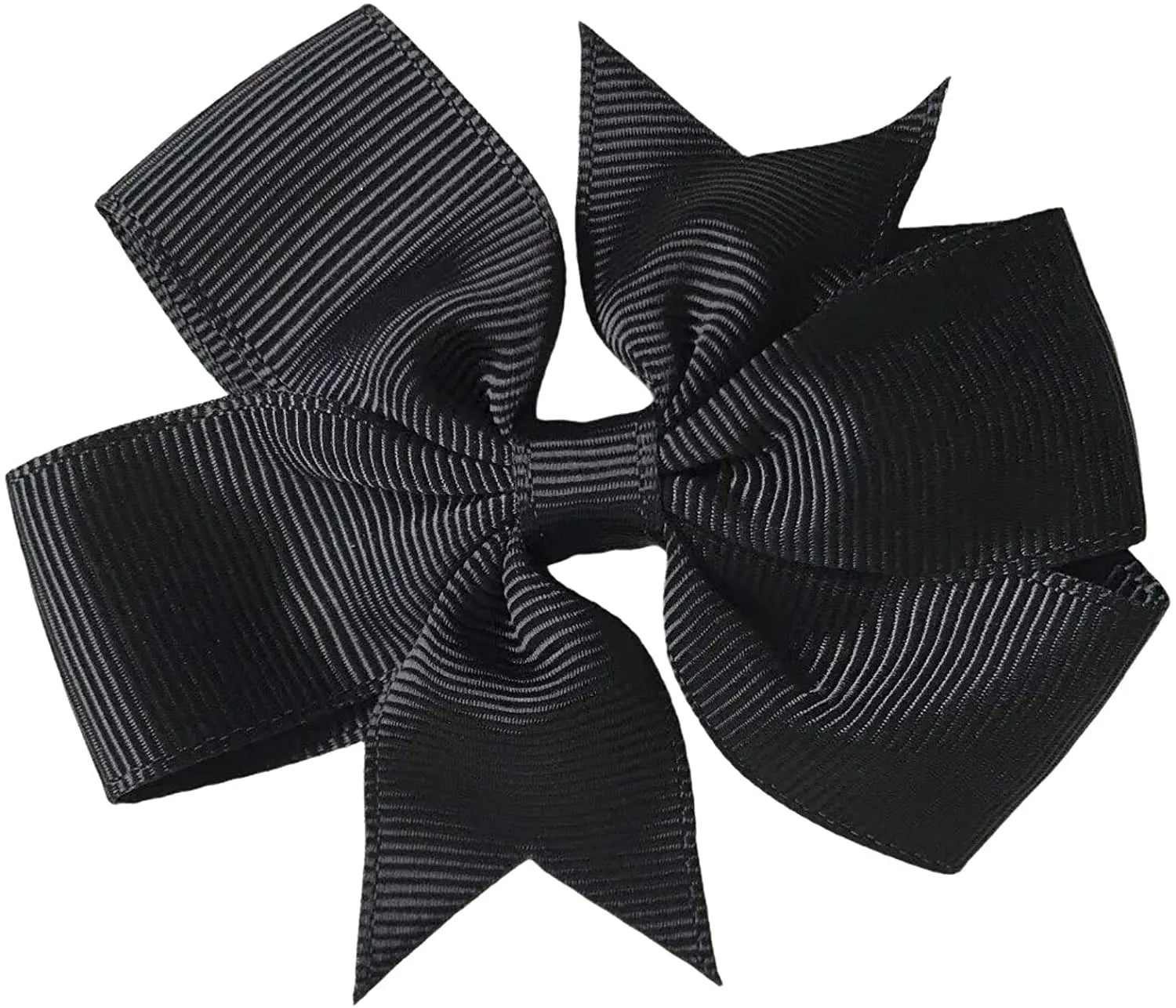 Hair Bows Clips Slides 3" inch Pinwheel Solid Black - Lilium Kids