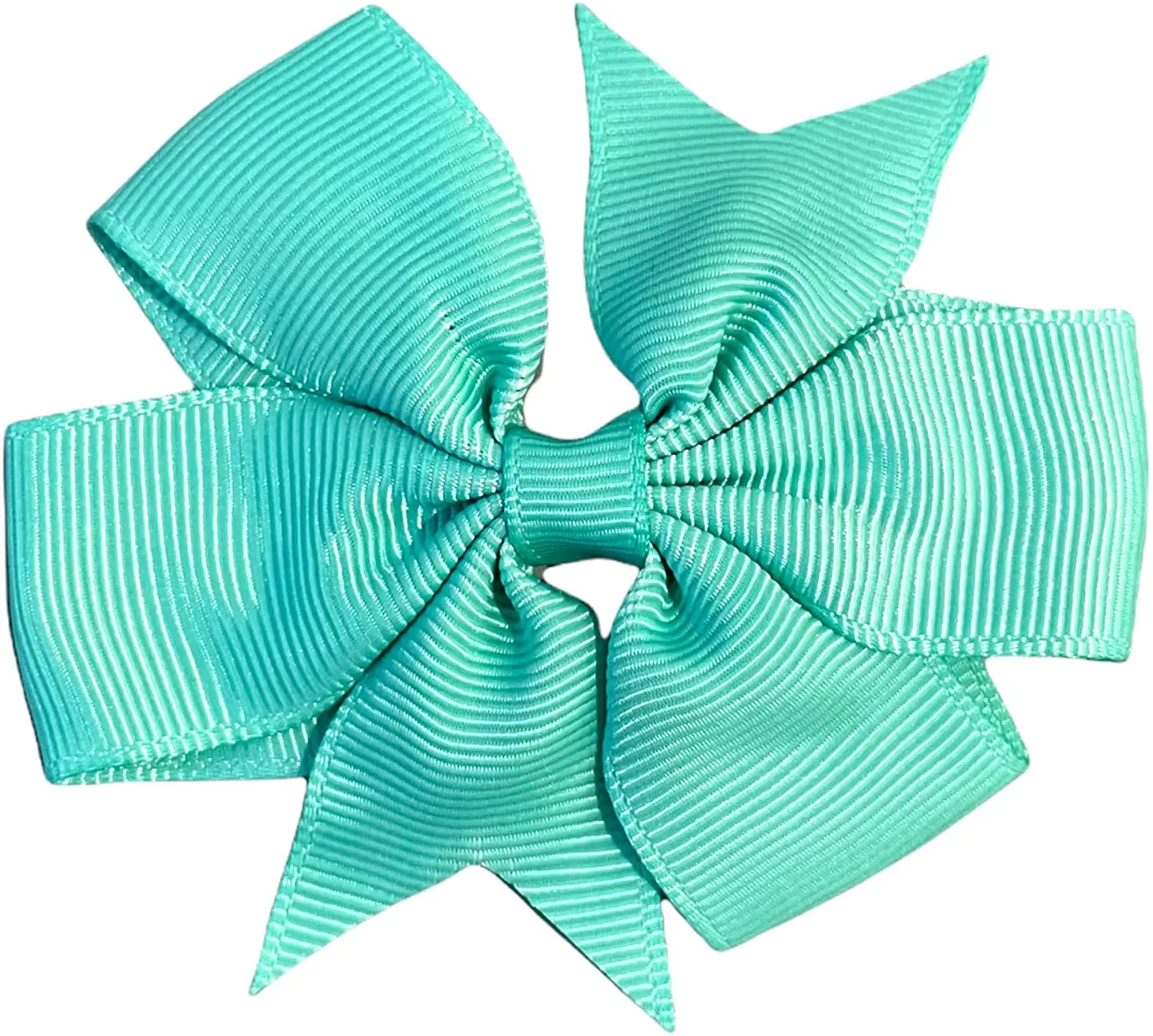 Hair Bows Clips Slides 3" inch Pinwheel Turquoise - Lilium Kids