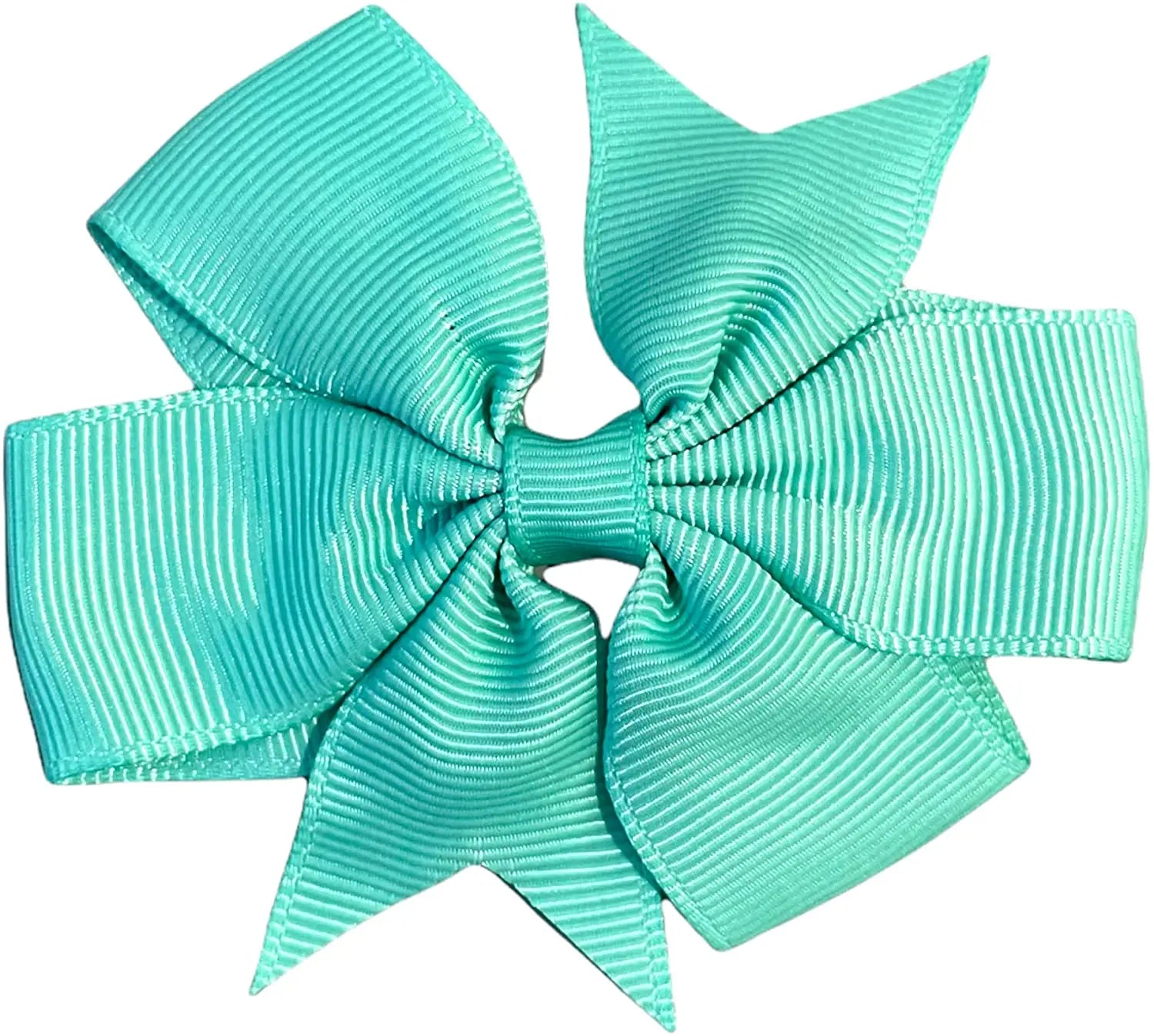 Hair Bows Clips Slides 3" inch Pinwheel Turquoise - Lilium Kids