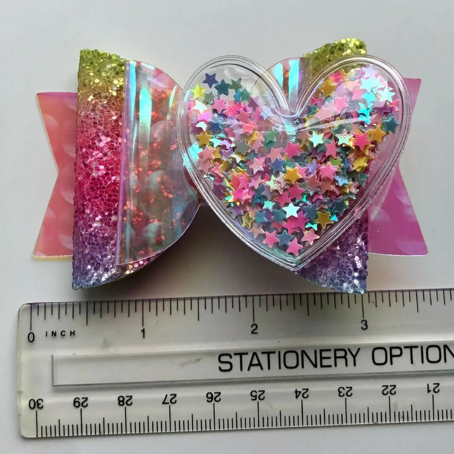 Hair Bows Clips Slides Glitter Confetti Heart Cute Hair Accessory Multi & Pink - Lilium Kids