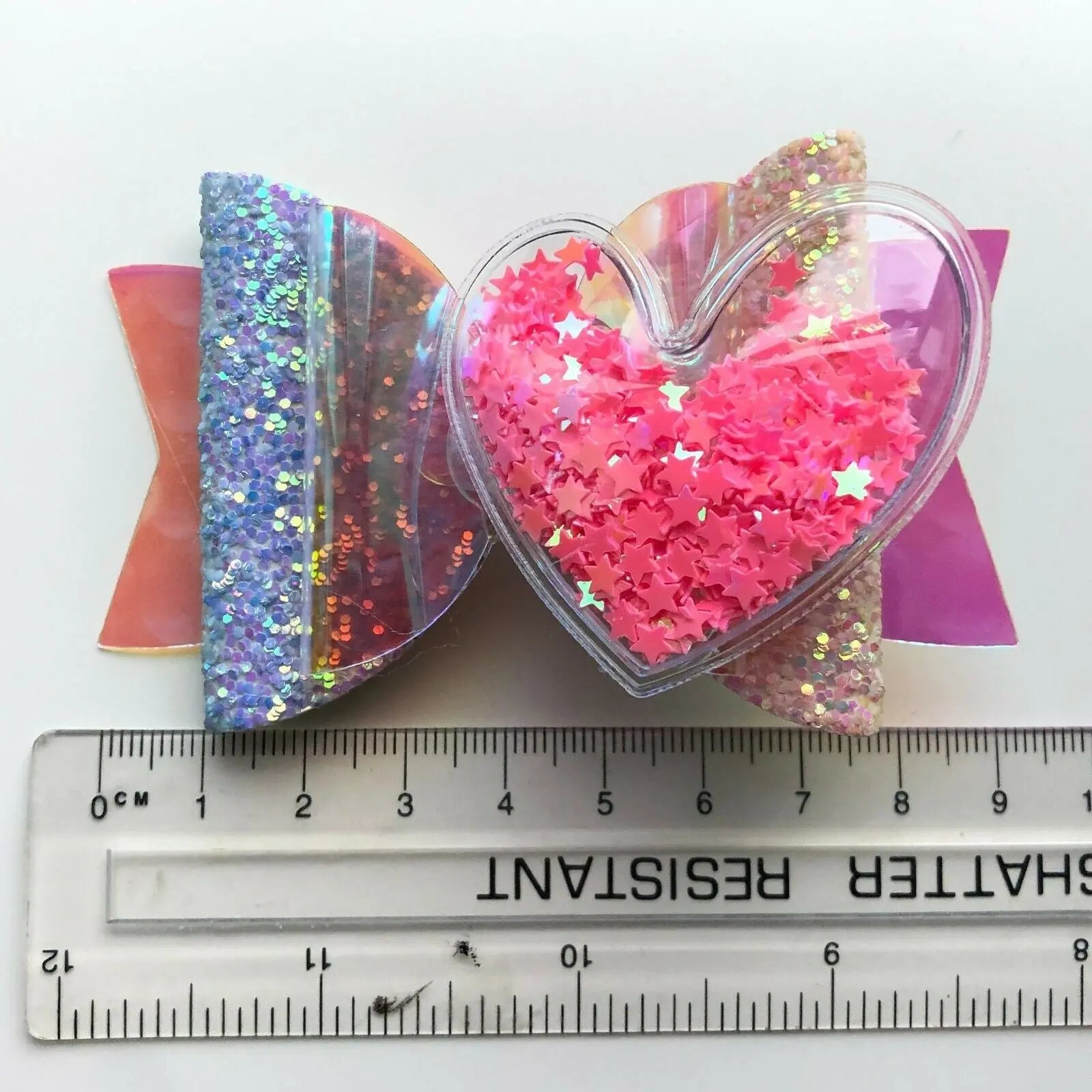 Hair Bows Clips Slides Glitter Confetti Heart Cute Hair Accessory Multi & Pink - Lilium Kids