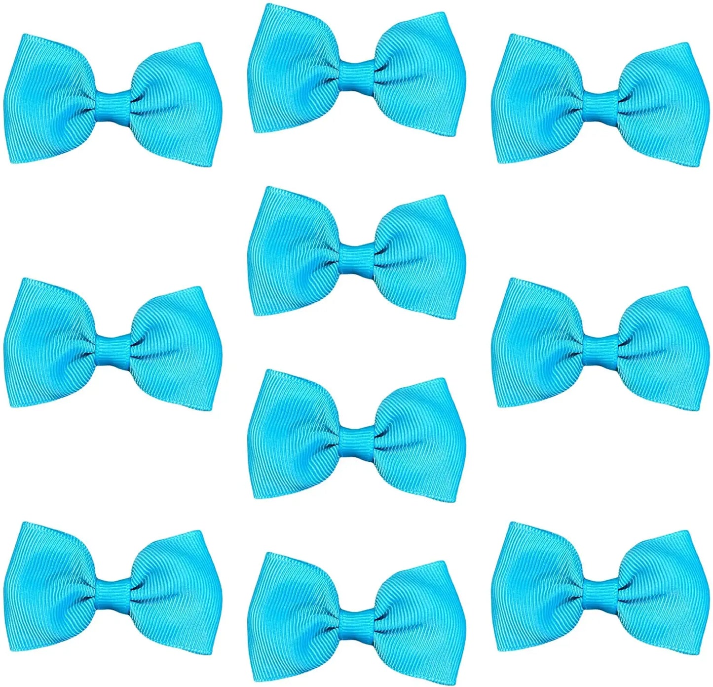 Hair Bows Clips Slides Grips 2.7" inch Solid Vibrant Aqua Blue - Lilium Kids