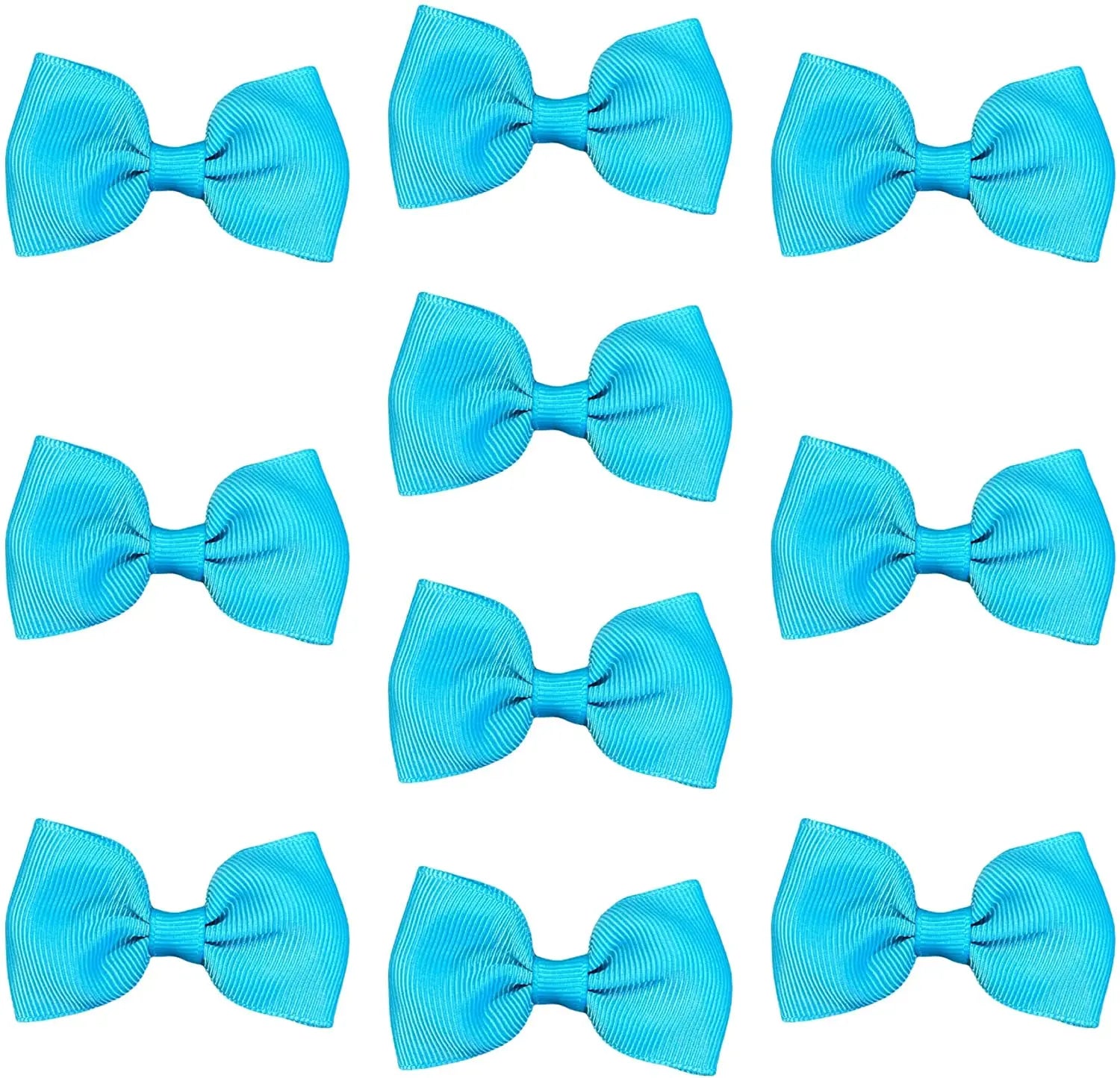 Hair Bows Clips Slides Grips 2.7" inch Solid Vibrant Aqua Blue - Lilium Kids