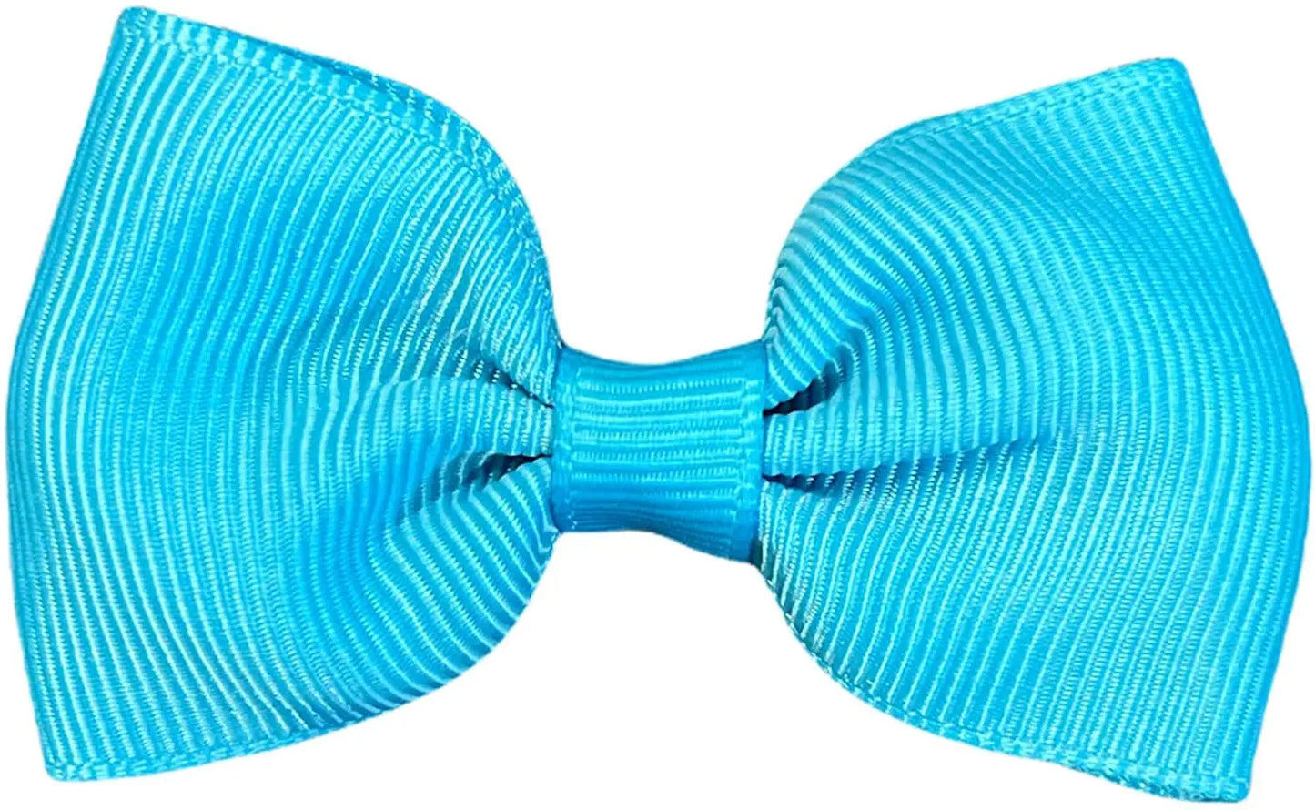 Hair Bows Clips Slides Grips 2.7" inch Solid Vibrant Aqua Blue - Lilium Kids