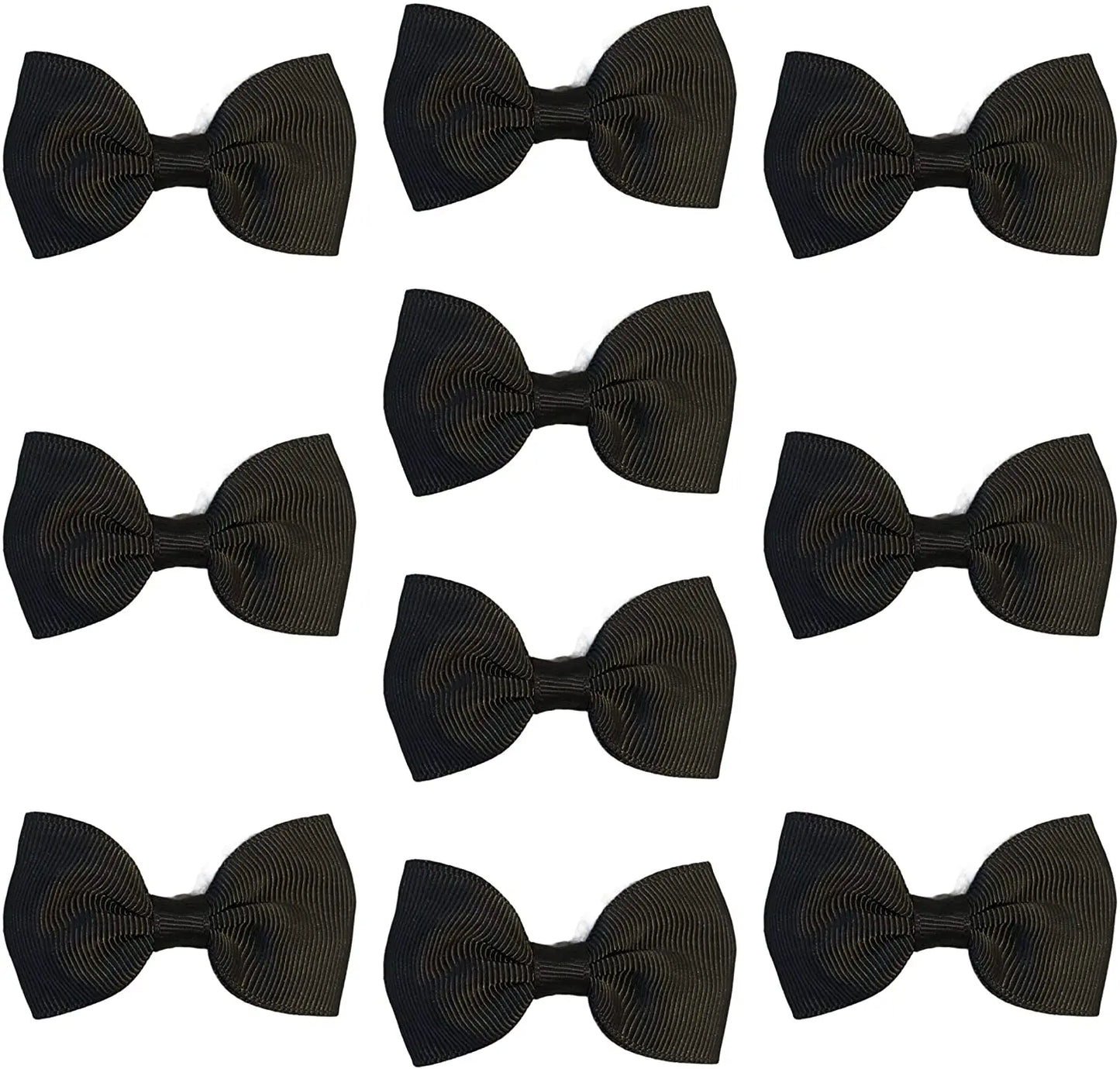 Hair Bows Clips Slides Grips 2.7" inch Solid Vibrant Black - Lilium Kids