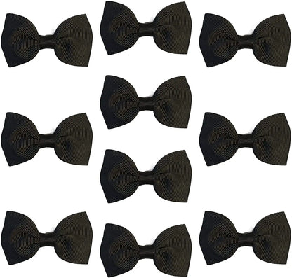 Hair Bows Clips Slides Grips 2.7" inch Solid Vibrant Black - Lilium Kids