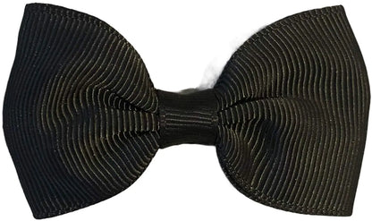 Hair Bows Clips Slides Grips 2.7" inch Solid Vibrant Black - Lilium Kids