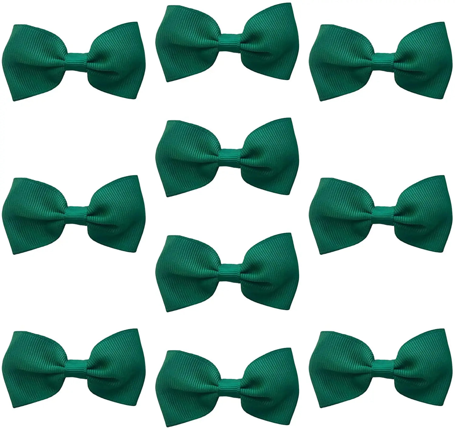 Hair Bows Clips Slides Grips 2.7" inch Solid Vibrant Dark Green - Lilium Kids