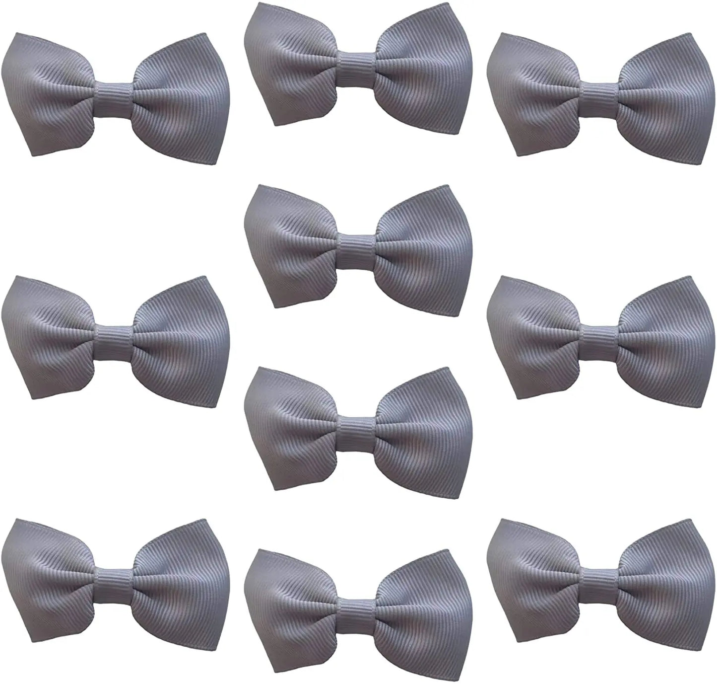 Hair Bows Clips Slides Grips 2.7" inch Solid Vibrant Dark Grey - Lilium Kids