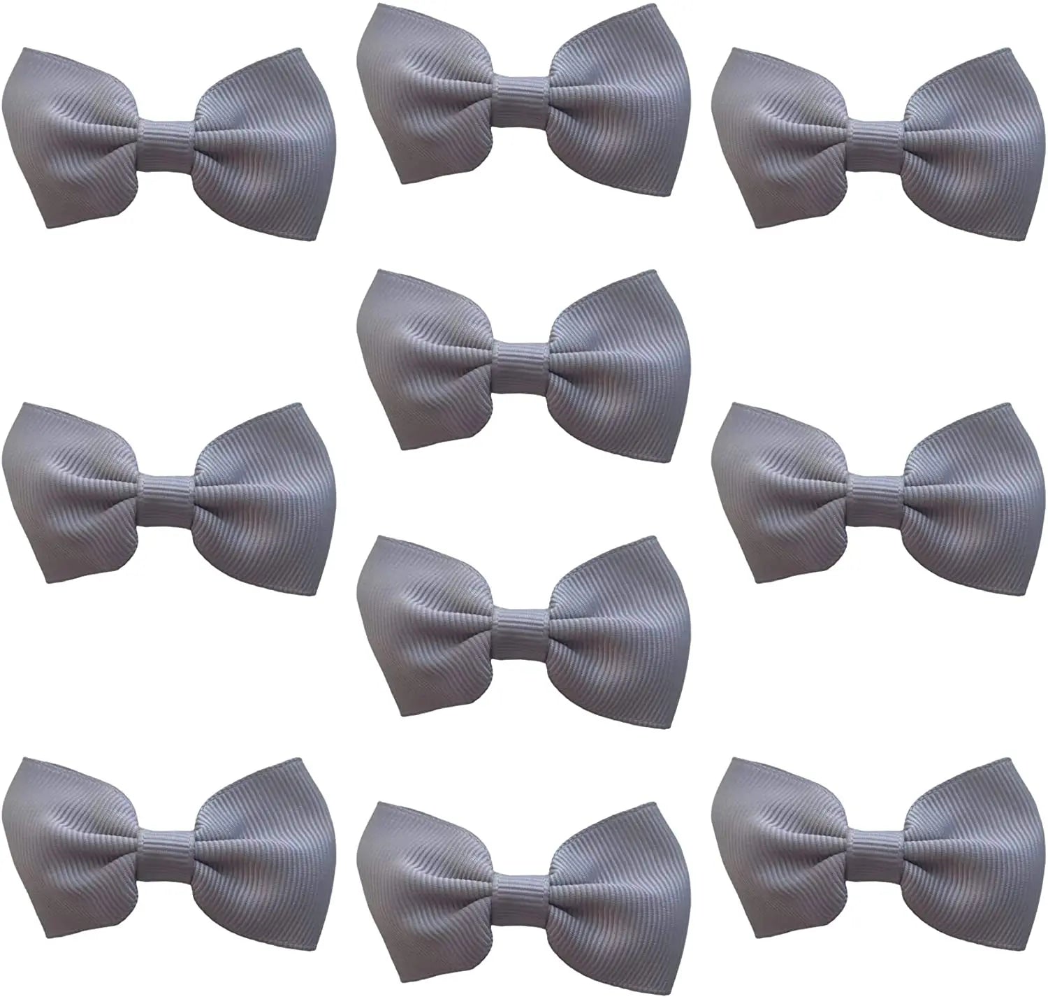 Hair Bows Clips Slides Grips 2.7" inch Solid Vibrant Dark Grey - Lilium Kids