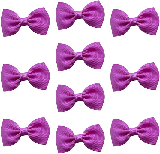 Hair Bows Clips Slides Grips 2.7" inch Solid Vibrant Fuchsia - Lilium Kids