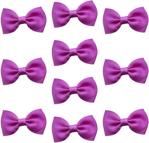 Hair Bows Clips Slides Grips 2.7" inch Solid Vibrant Fuchsia - Lilium Kids