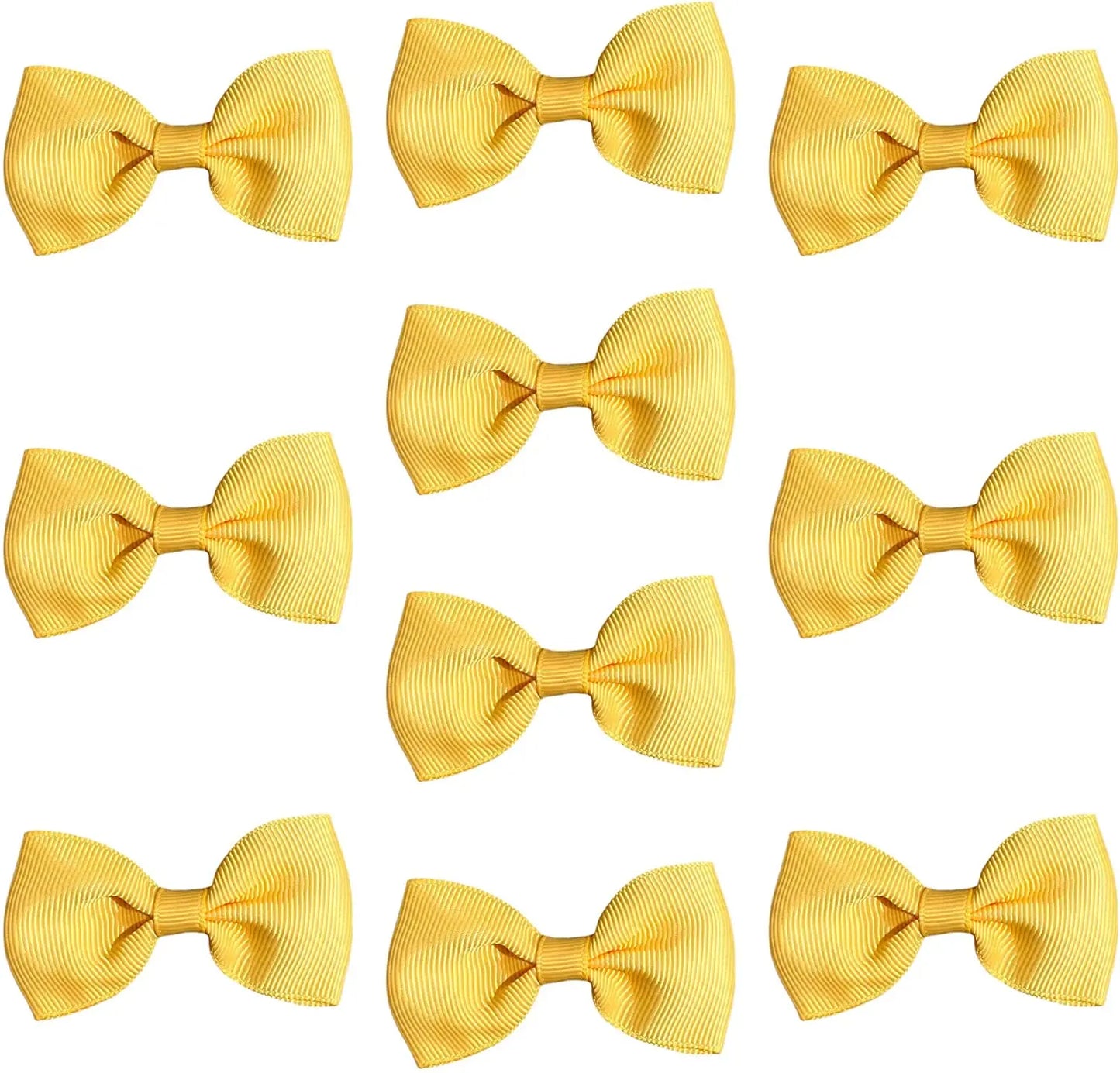 Hair Bows Clips Slides Grips 2.7" inch Solid Vibrant Gold/Yellow - Lilium Kids