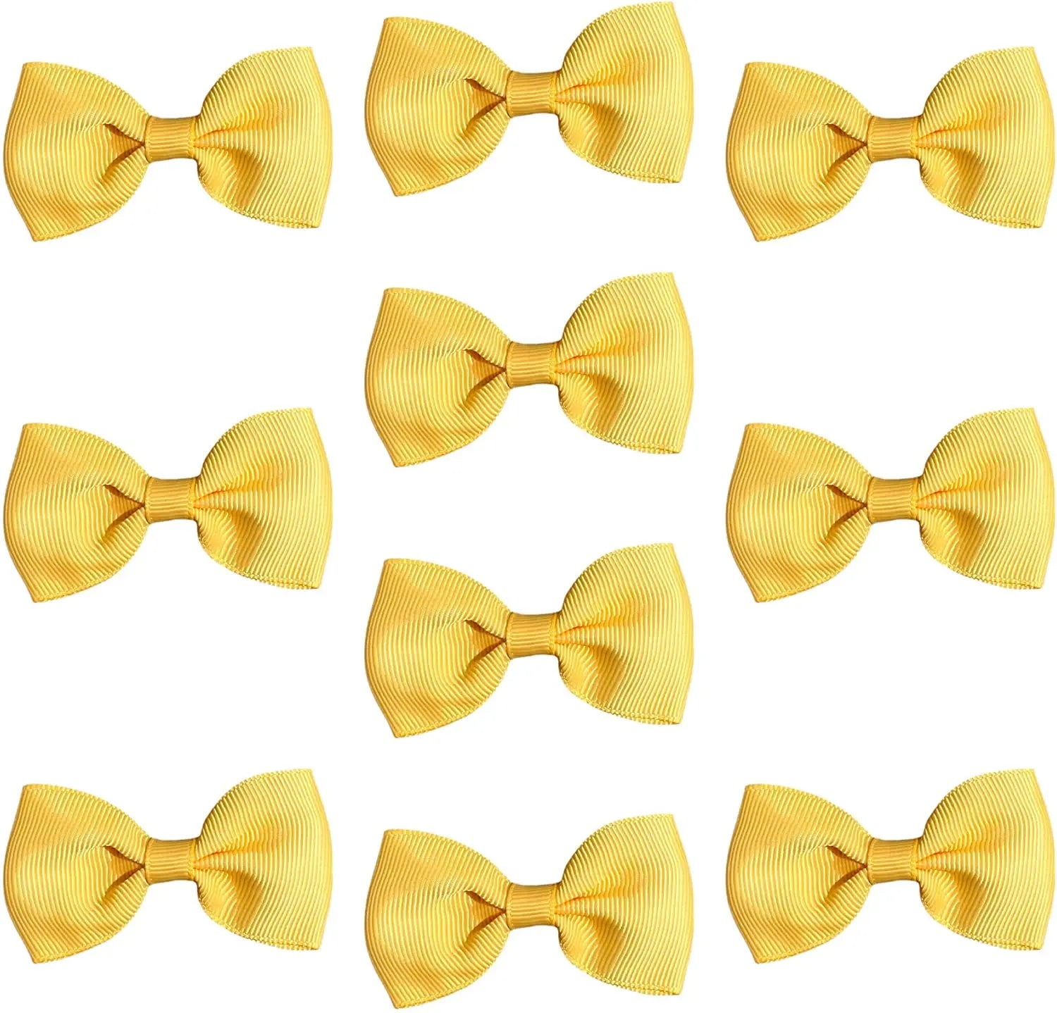 Hair Bows Clips Slides Grips 2.7" inch Solid Vibrant Gold/Yellow - Lilium Kids