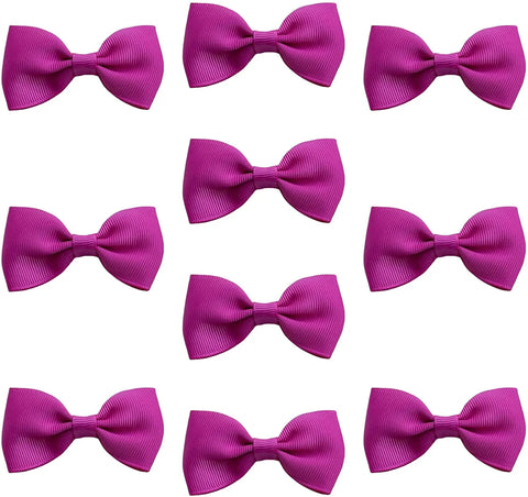 Hair Bows Clips Slides Grips 2.7" inch Solid Vibrant Grape - Lilium Kids