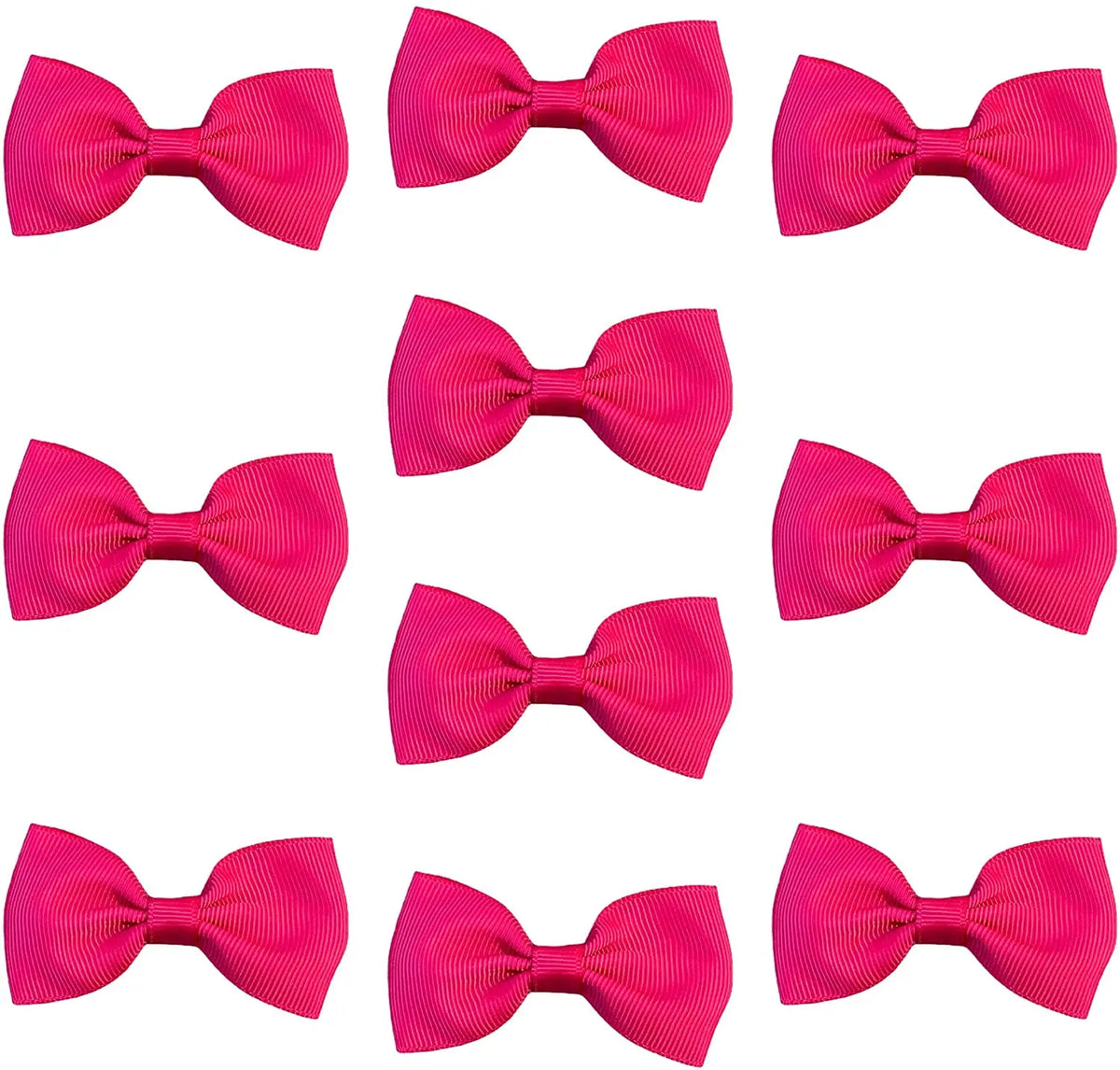 Hair Bows Clips Slides Grips 2.7" inch Solid Vibrant Hot Pink - Lilium Kids