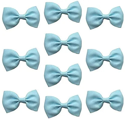 Hair Bows Clips Slides Grips 2.7" inch Solid Vibrant Light Blue - Lilium Kids