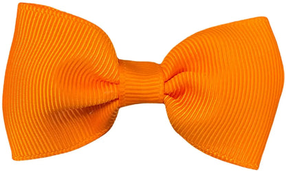 Hair Bows Clips Slides Grips 2.7" inch Solid Vibrant Light Orange - Lilium Kids