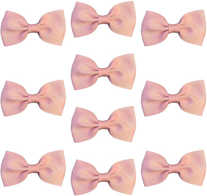 Hair Bows Clips Slides Grips 2.7" inch Solid Vibrant Light Pink - Lilium Kids