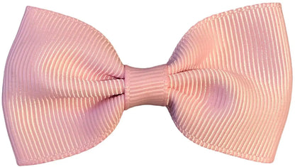 Hair Bows Clips Slides Grips 2.7" inch Solid Vibrant Light Pink - Lilium Kids