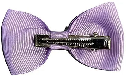 Hair Bows Clips Slides Grips 2.7" inch Solid Vibrant Lilac - Lilium Kids