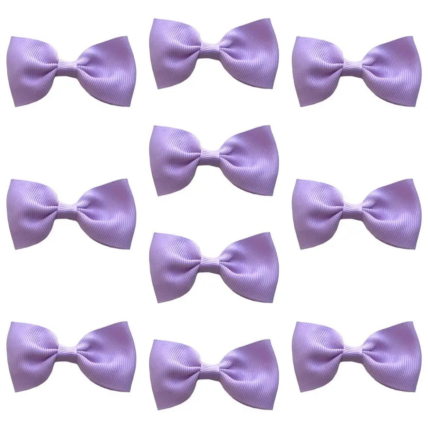 Hair Bows Clips Slides Grips 2.7" inch Solid Vibrant Lilac