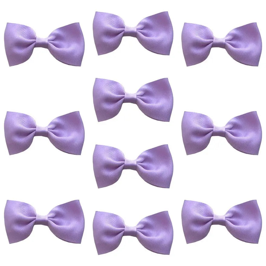 Hair Bows Clips Slides Grips 2.7" inch Solid Vibrant Lilac