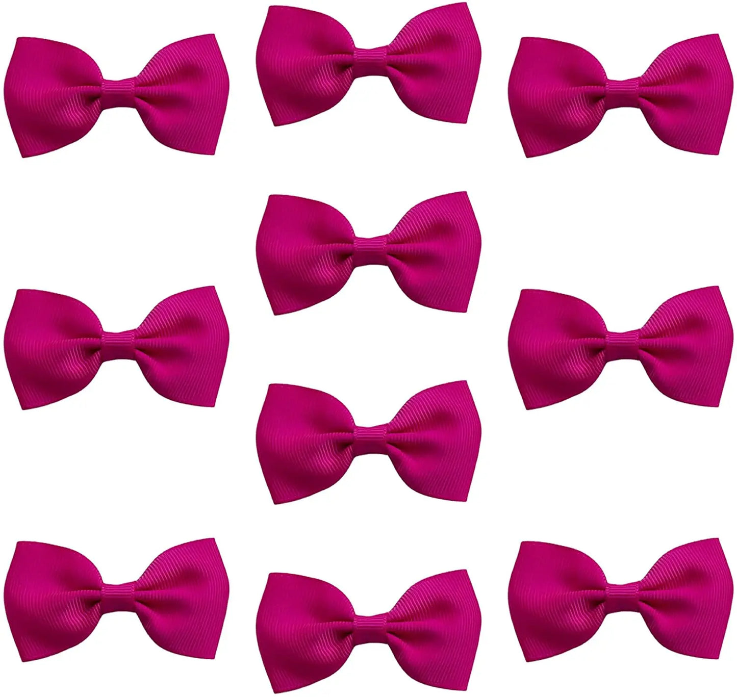 Hair Bows Clips Slides Grips 2.7" inch Solid Vibrant Magenta - Lilium Kids