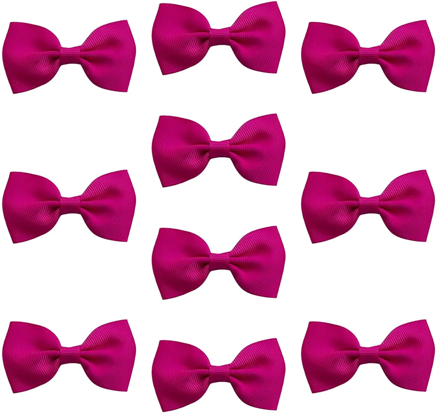 Hair Bows Clips Slides Grips 2.7" inch Solid Vibrant Magenta - Lilium Kids