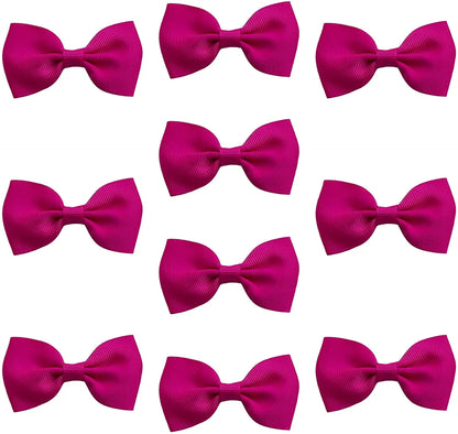 Hair Bows Clips Slides Grips 2.7" inch Solid Vibrant Magenta - Lilium Kids