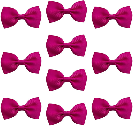 Hair Bows Clips Slides Grips 2.7" inch Solid Vibrant Magenta - Lilium Kids