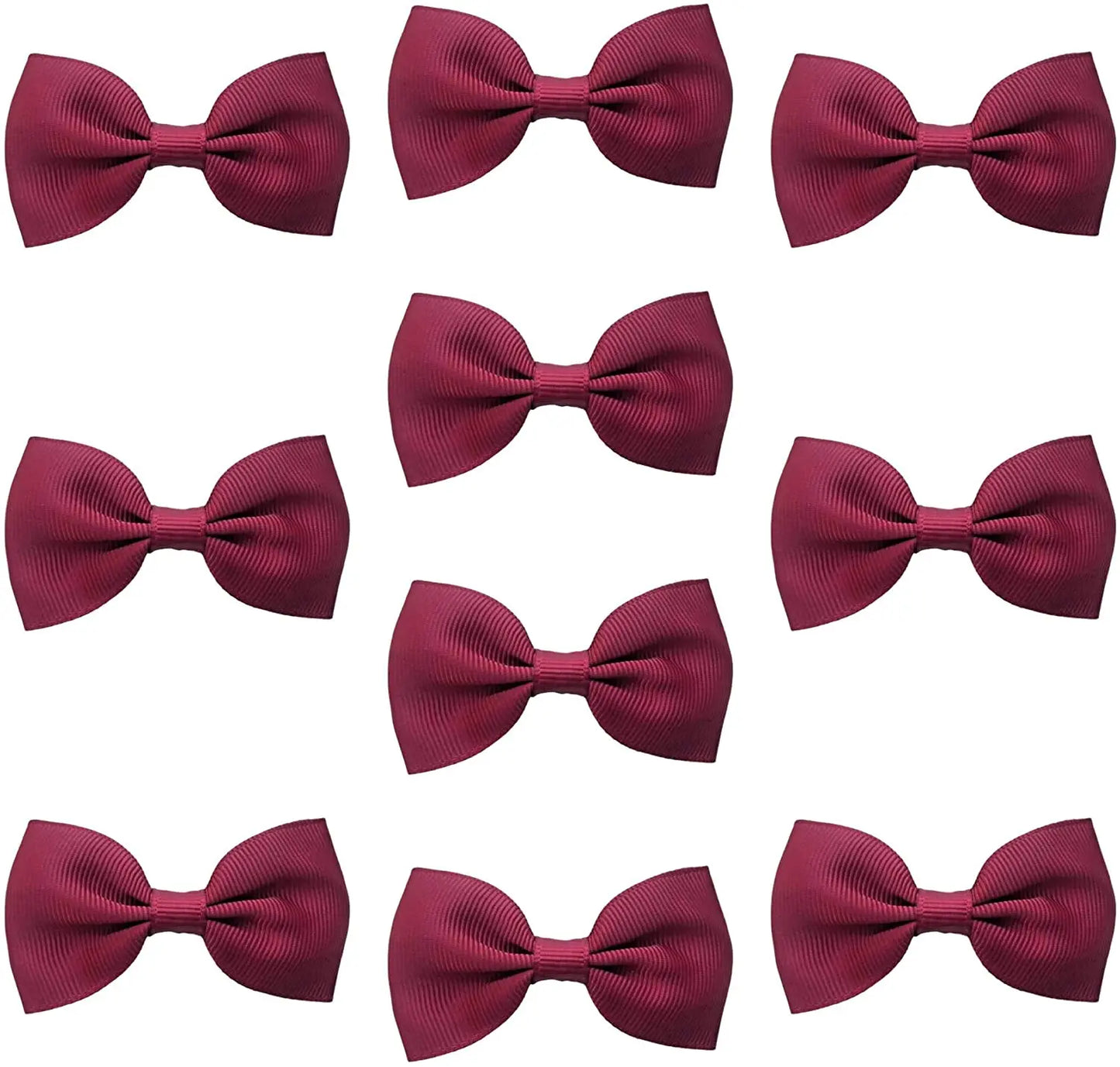 Hair Bows Clips Slides Grips 2.7" inch Solid Vibrant Maroon/Burgundy - Lilium Kids