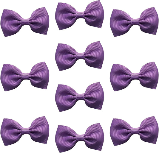 Hair Bows Clips Slides Grips 2.7" inch Solid Vibrant Mauve - Lilium Kids