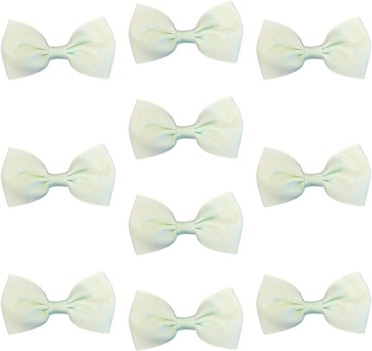 Hair Bows Clips Slides Grips 2.7" inch Solid Vibrant Mint Green - Lilium Kids