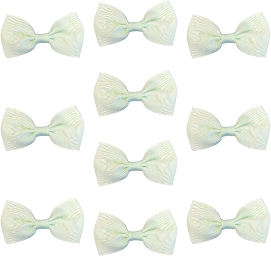 Hair Bows Clips Slides Grips 2.7" inch Solid Vibrant Mint Green - Lilium Kids