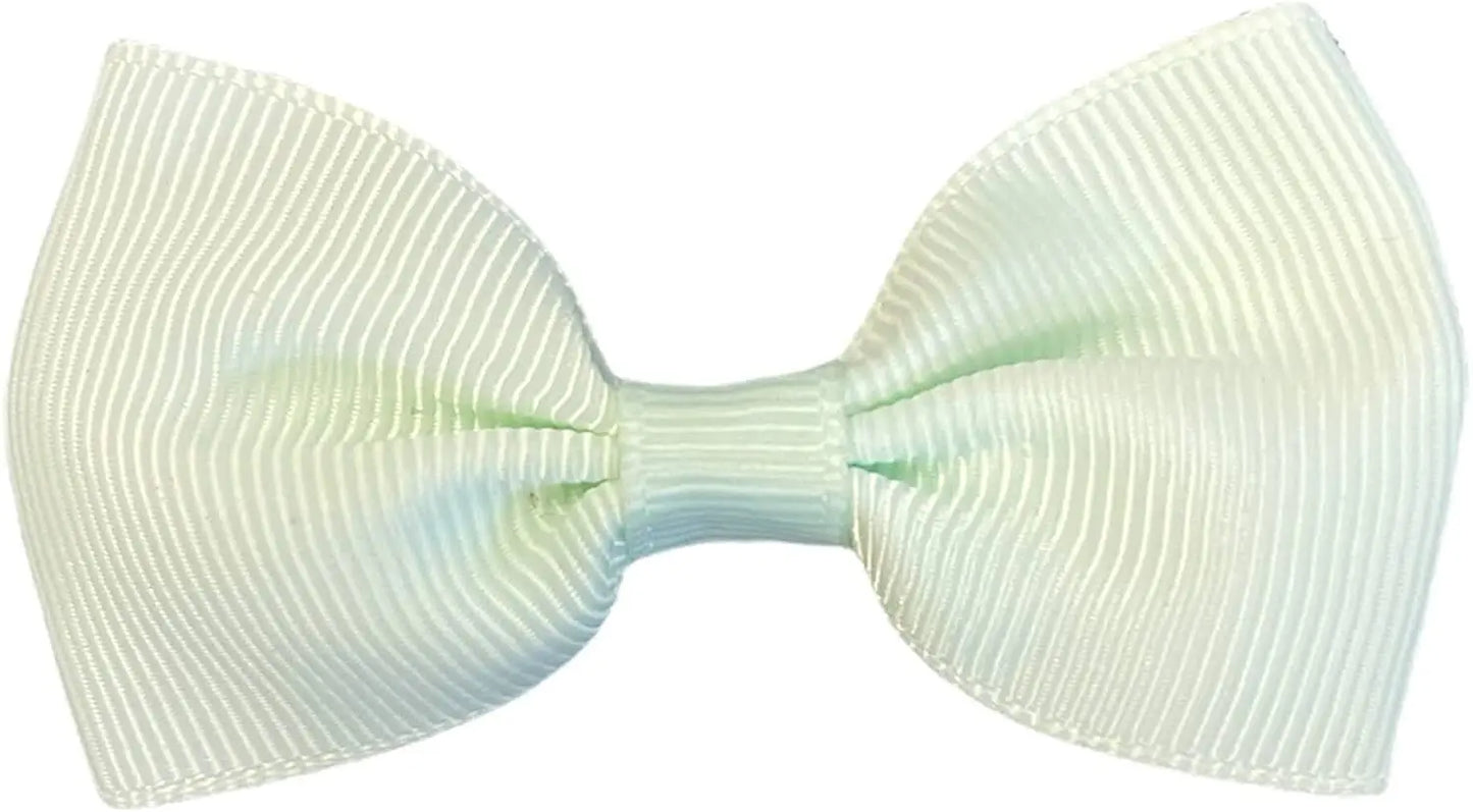 Hair Bows Clips Slides Grips 2.7" inch Solid Vibrant Mint Green - Lilium Kids