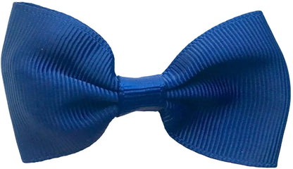 Hair Bows Clips Slides Grips 2.7" inch Solid Vibrant Navy Blue - Lilium Kids