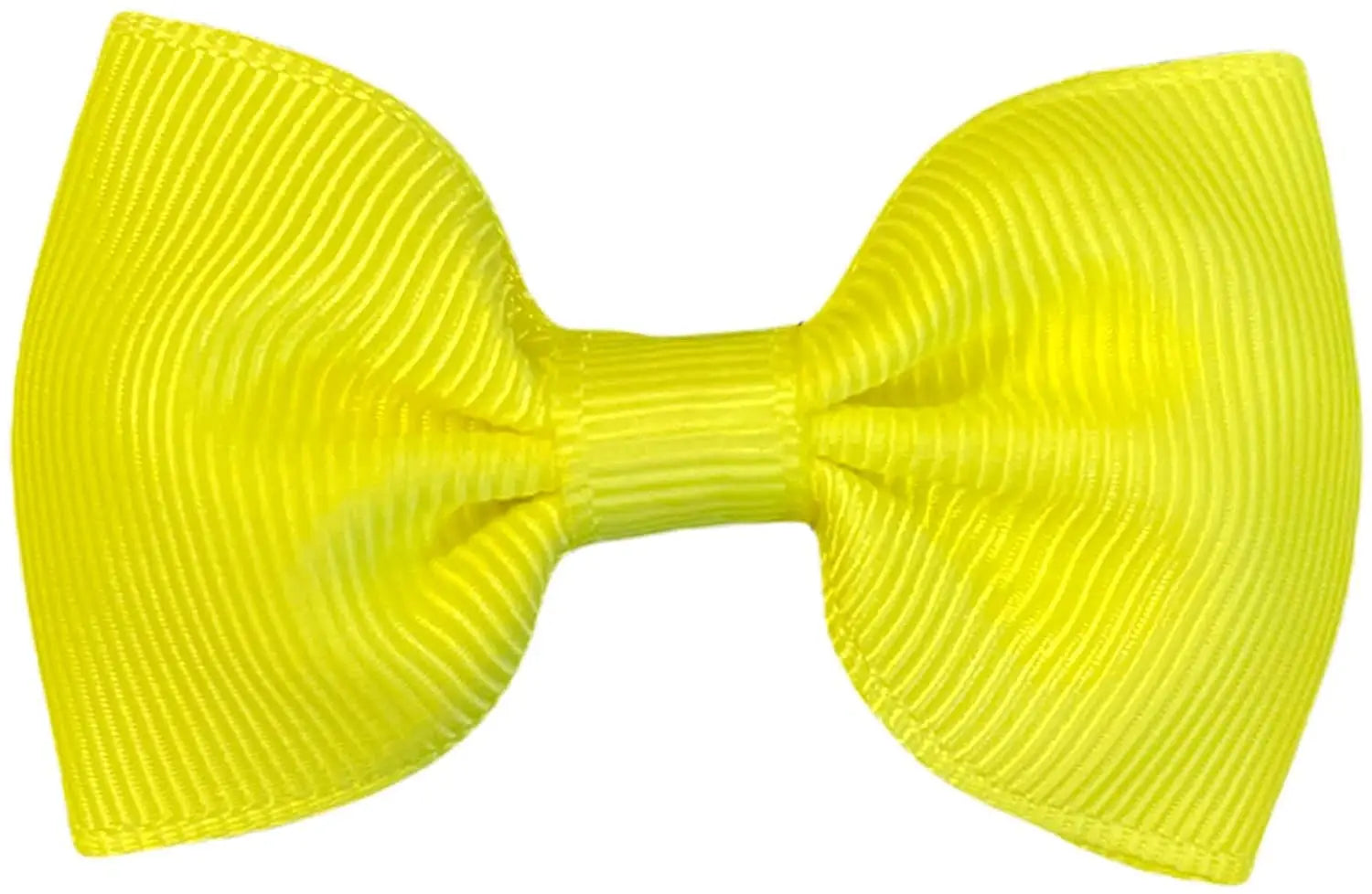 Hair Bows Clips Slides Grips 2.7" inch Solid Vibrant Neon Yellow - Lilium Kids