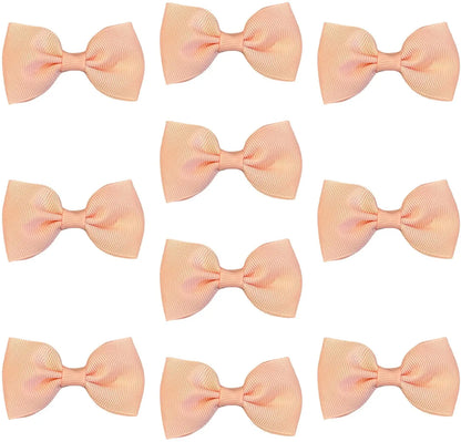 Hair Bows Clips Slides Grips 2.7" inch Solid Vibrant Neutral - Lilium Kids