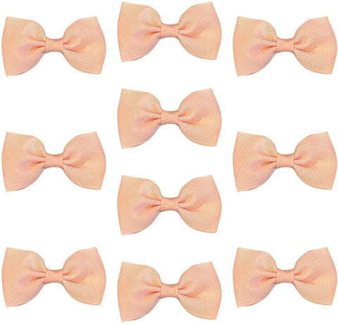 Hair Bows Clips Slides Grips 2.7" inch Solid Vibrant Neutral - Lilium Kids