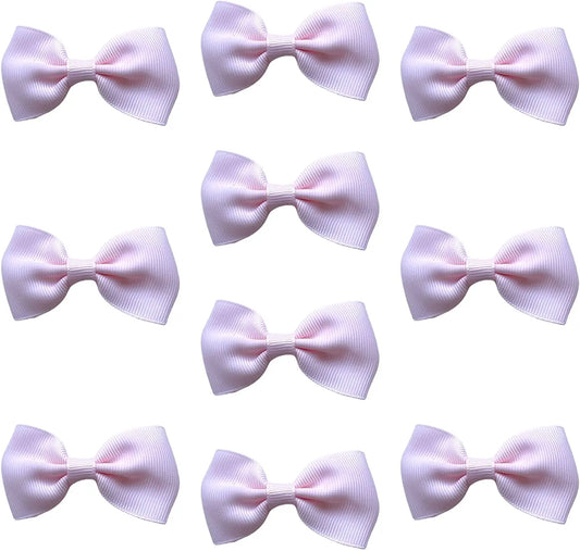 Hair Bows Clips Slides Grips 2.7" inch Solid Vibrant Pale Pink - Lilium Kids