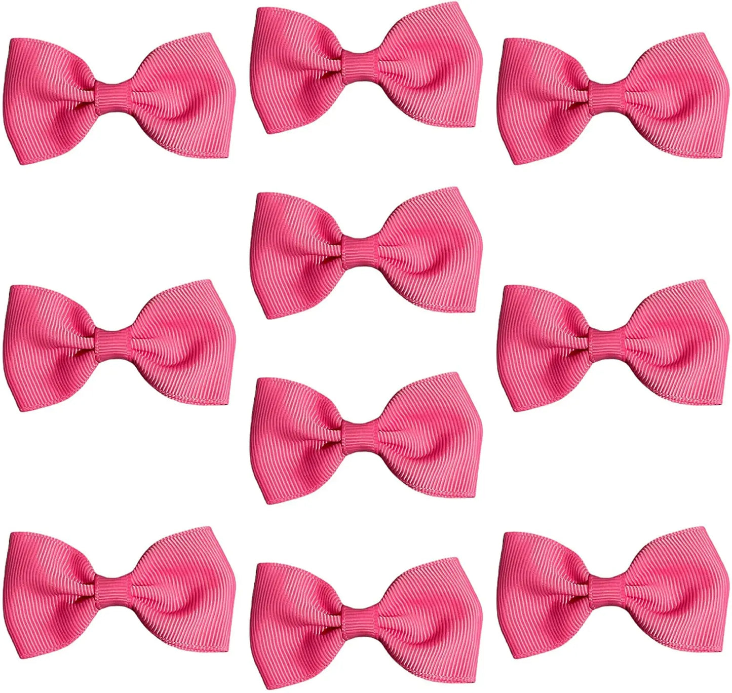 Hair Bows Clips Slides Grips 2.7" inch Solid Vibrant Pink - Lilium Kids