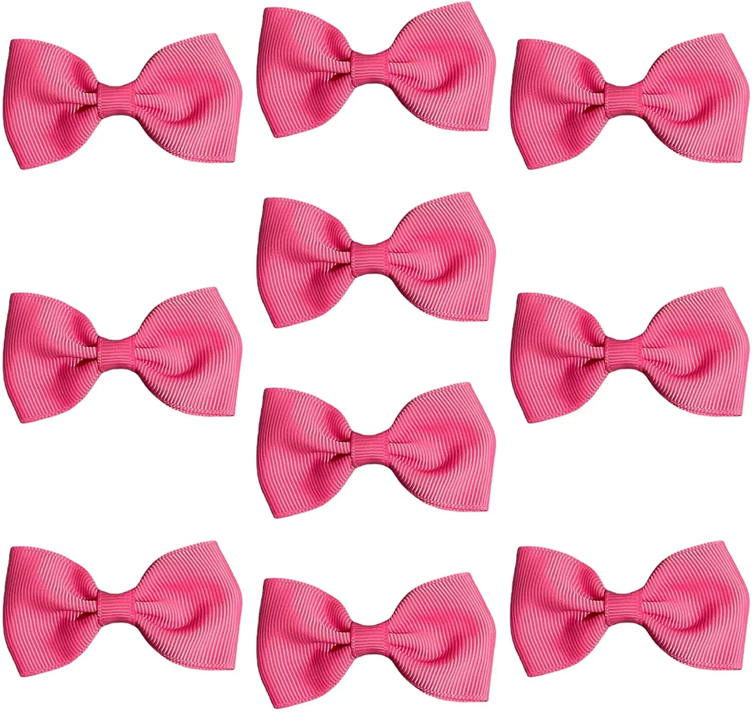 Hair Bows Clips Slides Grips 2.7" inch Solid Vibrant Pink - Lilium Kids