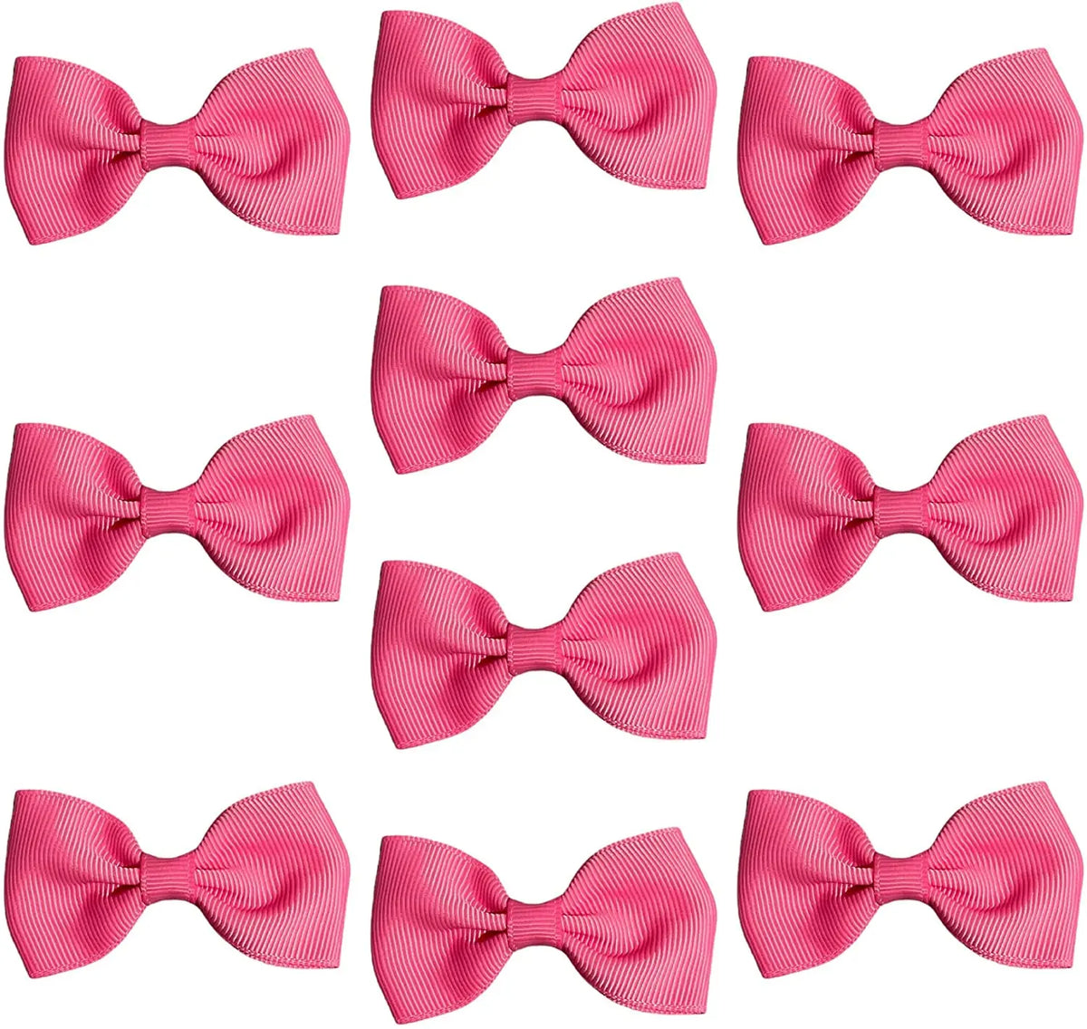Hair Bows Clips Slides Grips 2.7" inch Solid Vibrant Pink - Lilium Kids