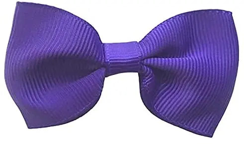 Hair Bows Clips Slides Grips 2.7" inch Solid Vibrant Purple - Lilium Kids