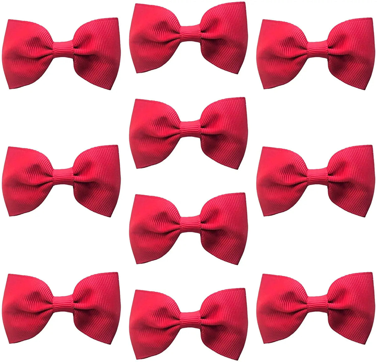 Hair Bows Clips Slides Grips 2.7" inch Solid Vibrant Red - Lilium Kids