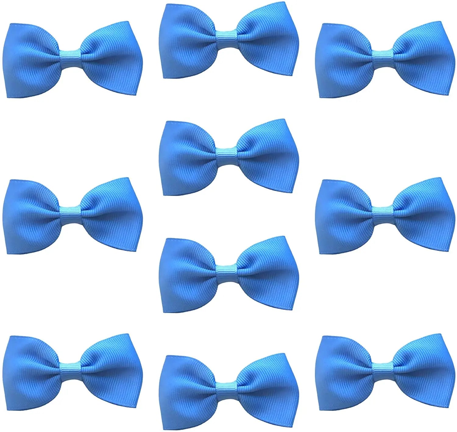 Hair Bows Clips Slides Grips 2.7" inch Solid Vibrant Sky Blue - Lilium Kids